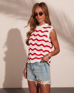Radiant Haze Striped Knit Sleeveless Sweater