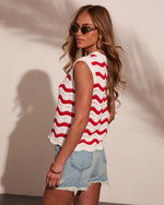 Radiant Haze Striped Knit Sleeveless Sweater