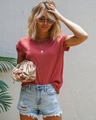 Brick % Simoni Cotton Tee-1