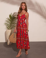 Wildflower Whisper Linen Blend Floral Maxi Dress
