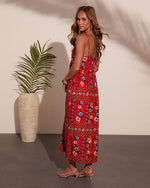 Wildflower Whisper Linen Blend Floral Maxi Dress