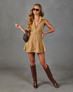 Eleanor Belted Cotton Mini Shirt Dress