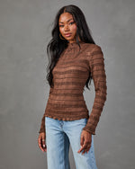 Pretty Clever Ruffle Mock Neck Top