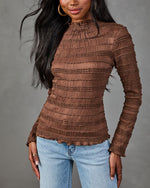 Pretty Clever Ruffle Mock Neck Top