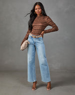 Pretty Clever Ruffle Mock Neck Top