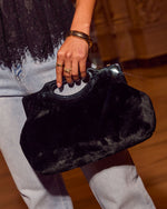 Miliah Faux Fur Cut Out Handle Clutch