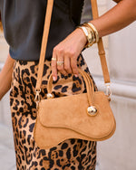 Reiss Faux Suede Top Handle Crossbody Bag