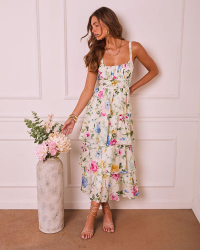 belle and bloom maxi dress Bloom Belle Tiered Floral Maxi Dress – VICI