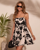 Azure Escape Abstract Floral Mini Dress