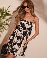 Azure Escape Abstract Floral Mini Dress
