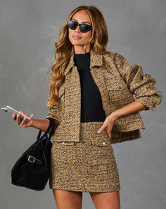 Warm Aura Tweed Utility Jacket