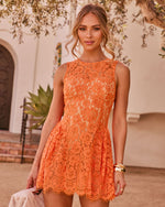 Sun Petal Floral Lace Mini Dress