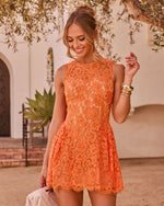 Sun Petal Floral Lace Mini Dress