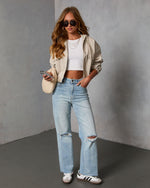 Caylah Vegan Leather Drawstring Hoodie