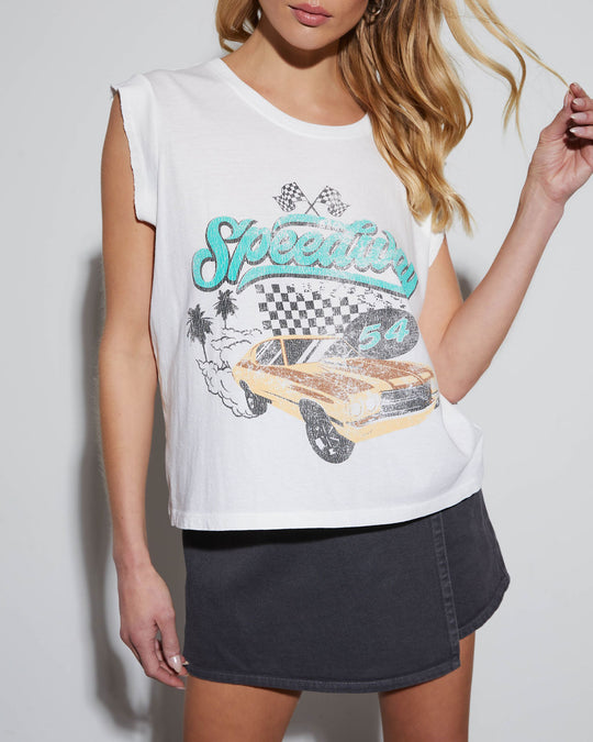 Speedway Cotton Graphic Muscle Tank