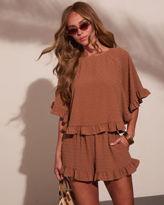 Sun Flare Ruffle Cape Style Top