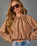 Calista Abstract Bubble Hem Blouse