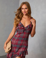 Reygan Ruffle Plaid Maxi Dress