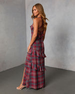 Reygan Ruffle Plaid Maxi Dress