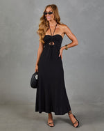 Balmy Breeze Cut Out Halter Neck Maxi Dress