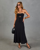 Balmy Breeze Cut Out Halter Neck Maxi Dress