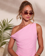 Nancie One Shoulder Linen Blend Mini Dress