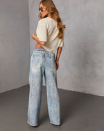 Blue % Presilla Contrast Stripe Denim Combo Sweatpants-4