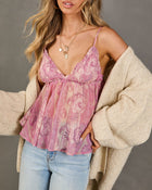 Sheerlight Muse Ruffle Paisley Print Tank