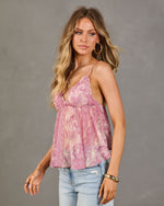 Sheerlight Muse Ruffle Paisley Print Tank