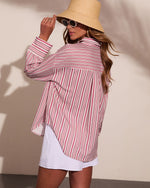 Patriot Muse Striped Button Down Top