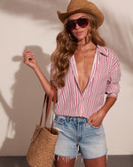 Patriot Muse Striped Button Down Top