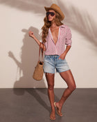 Patriot Muse Striped Button Down Top