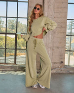 Off Hours Fleece Wide Leg Sweatpants