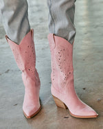 Dusty Pink % Arnell Laser Cut Western Boot-6