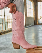 Dusty Pink % Arnell Laser Cut Western Boot-1