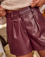 Flip The Switch Pocketed Faux Leather Shorts