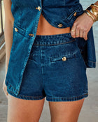 Salted Indigo High Rise Denim Shorts