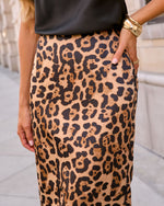 Danni Satin Animal Print Maxi Skirt