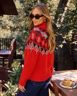 Cressa Turtleneck Fair Isle Abstract Sweater