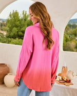 Pink Multi % Hartlie Water Color Button Down Top-4