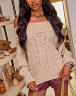 Lily Cable Knit Off the Shoulder Sweater