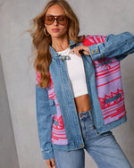 Muccia Knit Overlay Denim Jacket