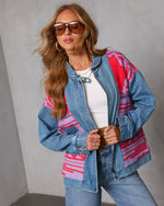 Muccia Knit Overlay Denim Jacket