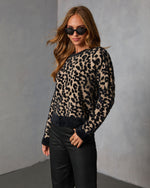 Madelia Knit Leopard Print Sweater