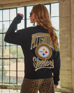Pittsburgh Steelers Fleece Glitter Trim Graphic Sweatshirt
