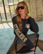 Pittsburgh Steelers Fleece Glitter Trim Graphic Sweatshirt
