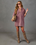 Easy Sunrise Shift Mini Shirt Dress