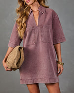 Easy Sunrise Shift Mini Shirt Dress