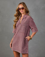 Easy Sunrise Shift Mini Shirt Dress