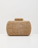 Social Glow Woven Straw Clutch
